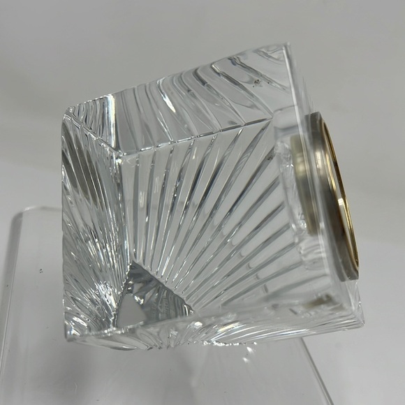 Waterford Crystal “Meridian” Cube Quartz Desk Clock - Works Perfectly - Picture 2 of 9